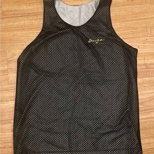 Sean John Black and White Mesh Tank Top